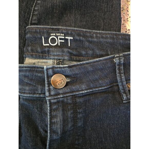 Ann Taylor LOFT Modern Crop Jeans Size 30/10 Dark Wash Denim Straight-Leg Womens - Picture 12 of 13